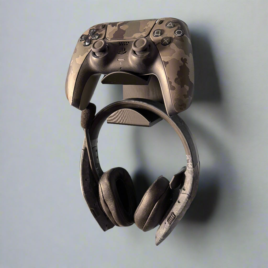 Wall Mount Controller Holder - 3d Printed - Gaming - Storage - Sleek - Video Games - Headset - Modern