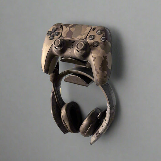 Wall Mount Controller Holder - 3d Printed - Gaming - Storage - Sleek - Video Games - Headset - Modern