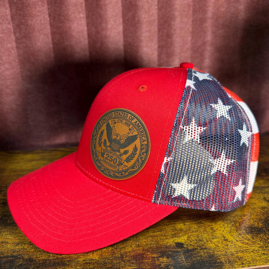 USA 250th Anniversary Patriotic Trucker Hat