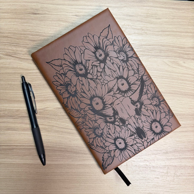 Sunflower & Longhorn Leatherette Journal