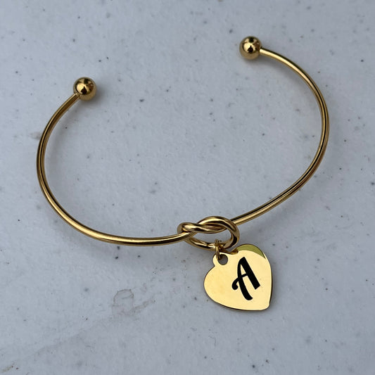 Solid Bar Heart Bracelet