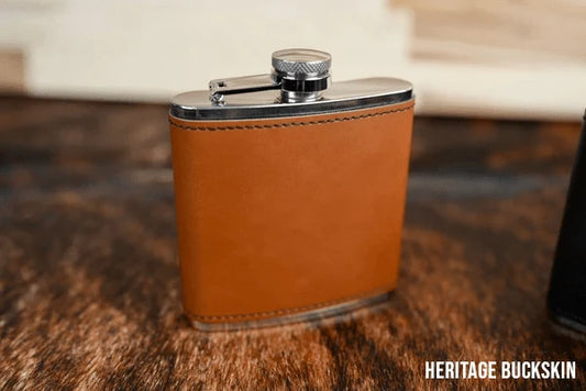 Personalized Leatherette Flask, Custom Engraved 6oz Stainless Steel Flask, Groomsmen Gift, Monogram Flask, Gift for Dad