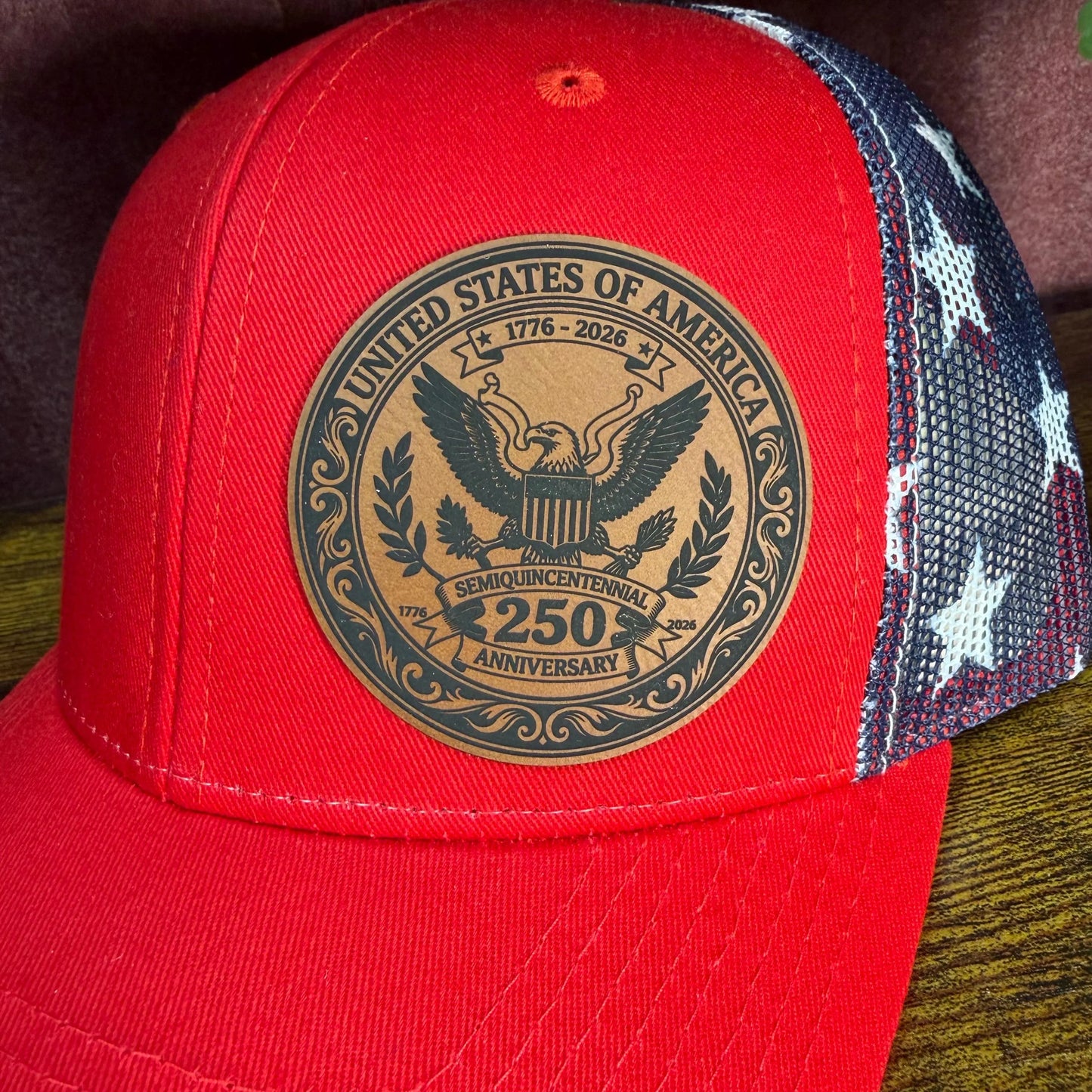 USA 250th Anniversary Patriotic Trucker Hat