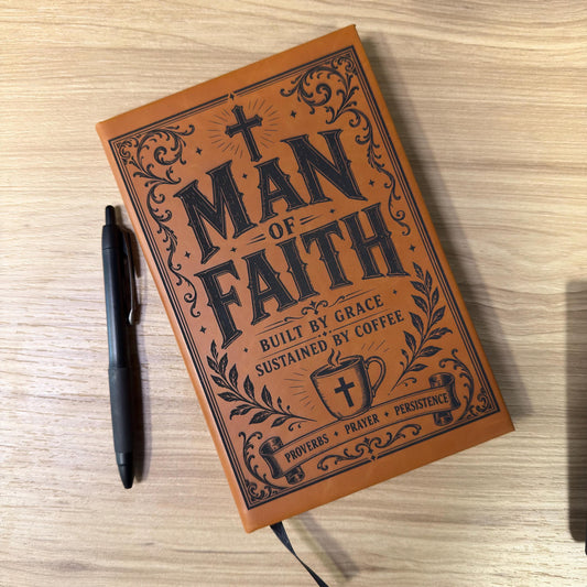 Man of Faith Leatherette Journal – Christian Notebook for Prayer, Bible Study & Daily Reflection