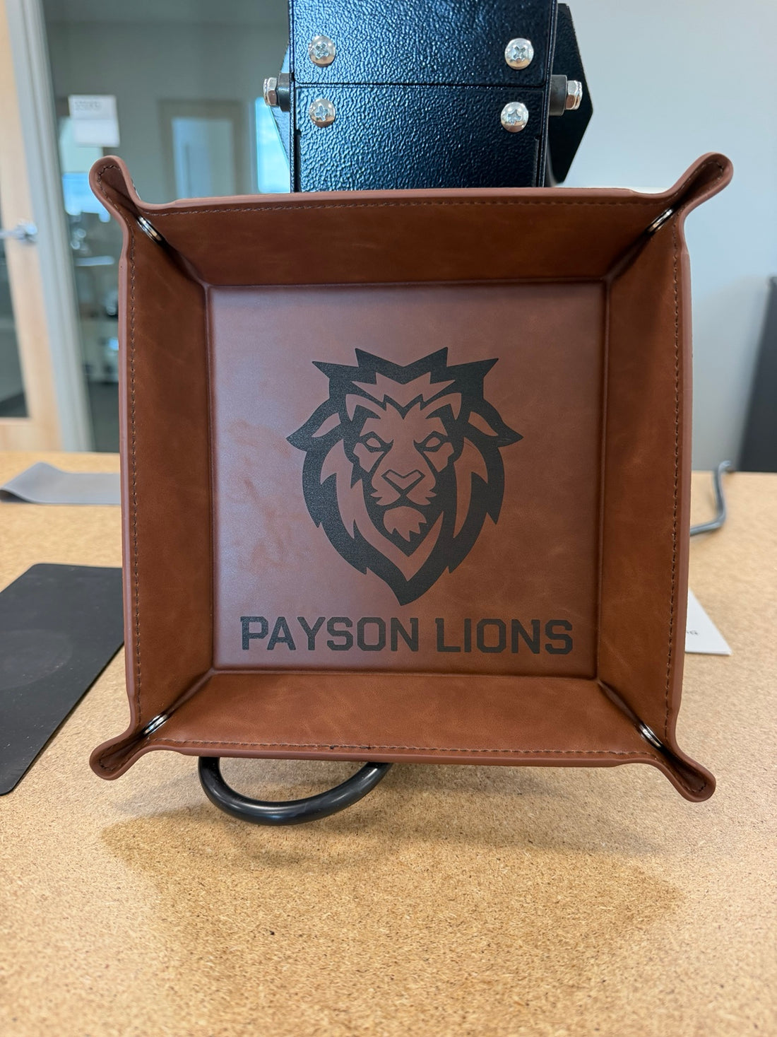 Leatherette tray engraved for Payson High School